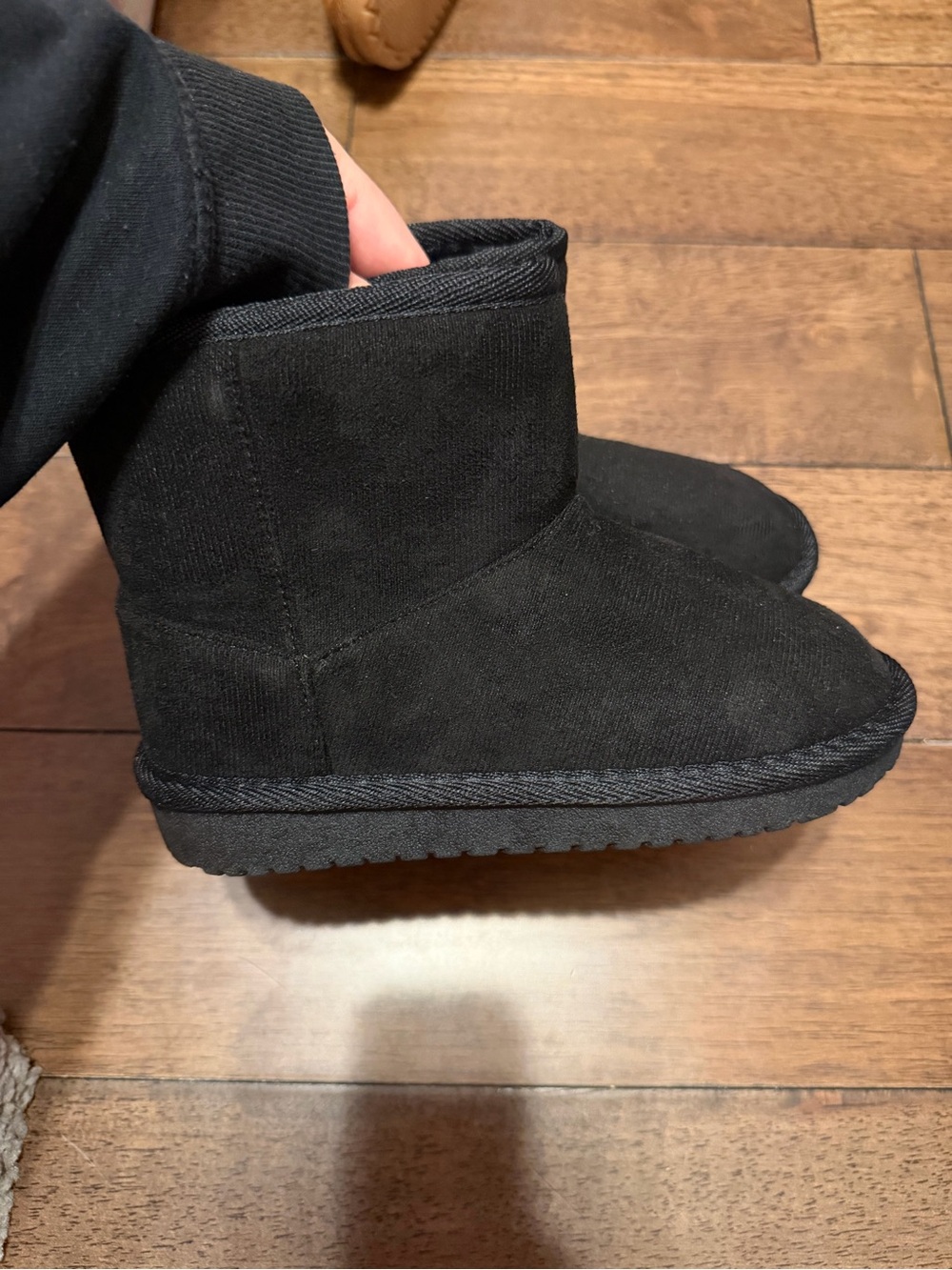 The Children's Place Kids Black Cozy Suede Booties